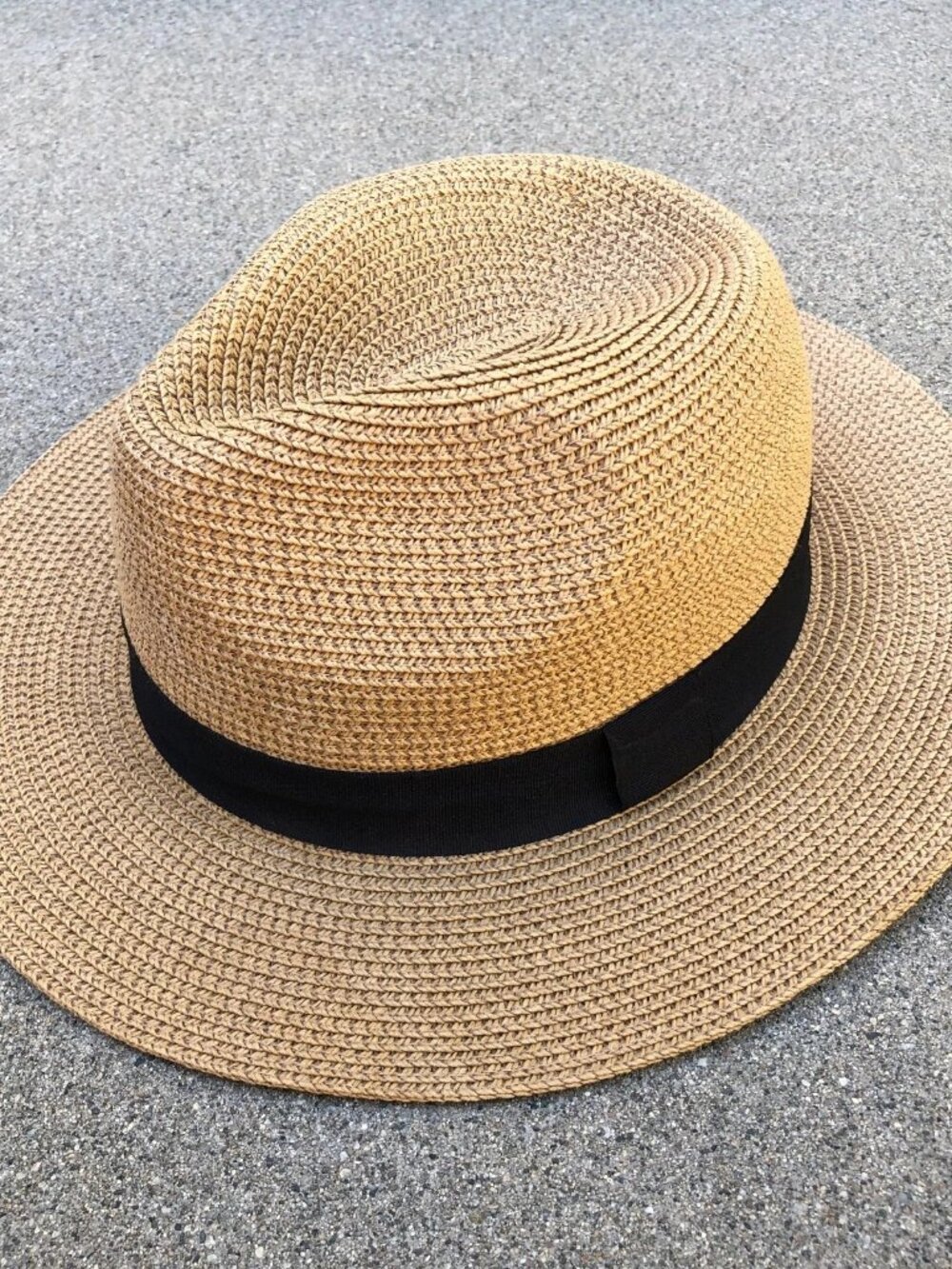Women's Fedora Hat Wide Brim MEDIUM Beige Cap - Picture 1 of 6